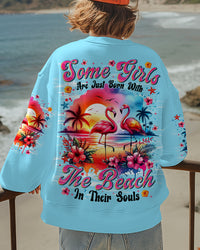SOME GIRLS ARE JUST BORN WITH THE BEACH IN THEIR SOULS FLAMINGO ALL OVER PRINT - TYTM1302254