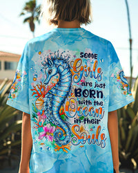 SOME GIRLS ARE JUST BORN SEAHORE ALL OVER PRINT - TYTM0908242
