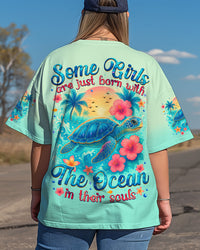 SOME GIRLS ARE JUST BORN TURTLE ALL OVER PRINT - TYTM1004253