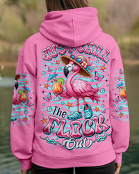 JUST CHILL THE FLOCK OUT FLAMINGO ALL OVER PRINT   - TLNO0809251