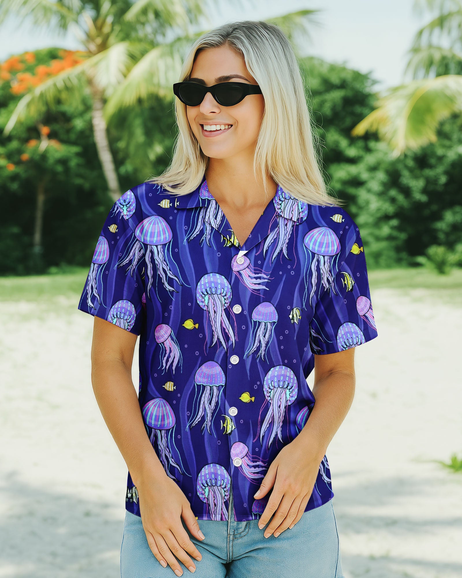 PURPLE JELLYFISH HAWAIIAN SHIRT - YHLT1404254