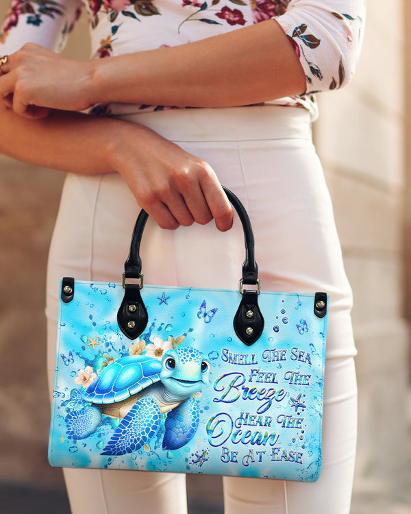 SMELL THE SEA FEEL THE BREEZE TURTLE LEATHER HANDBAG - YHHG1508244