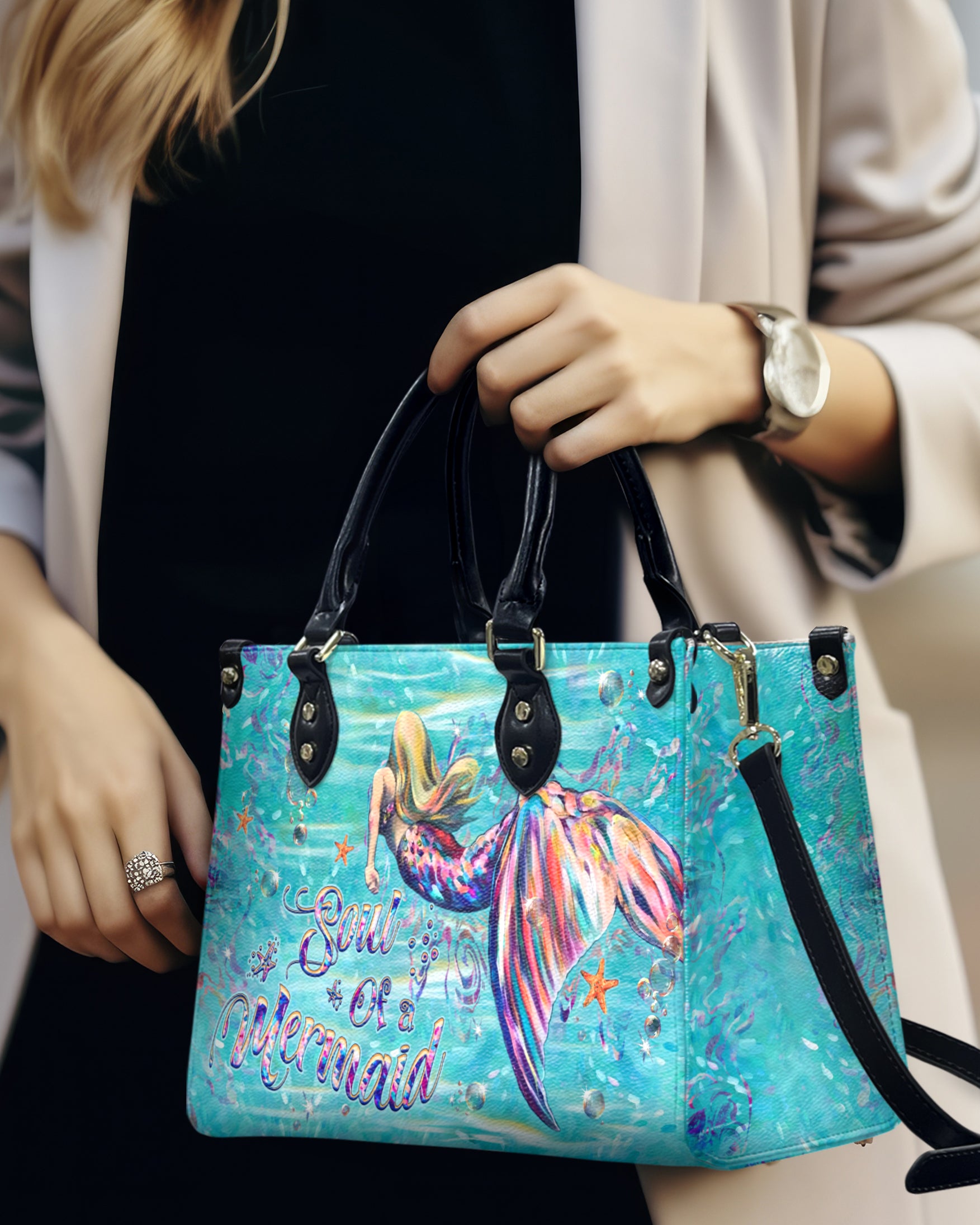 SOUL OF A MERMAID LEATHER HANDBAG - YHHG1709244