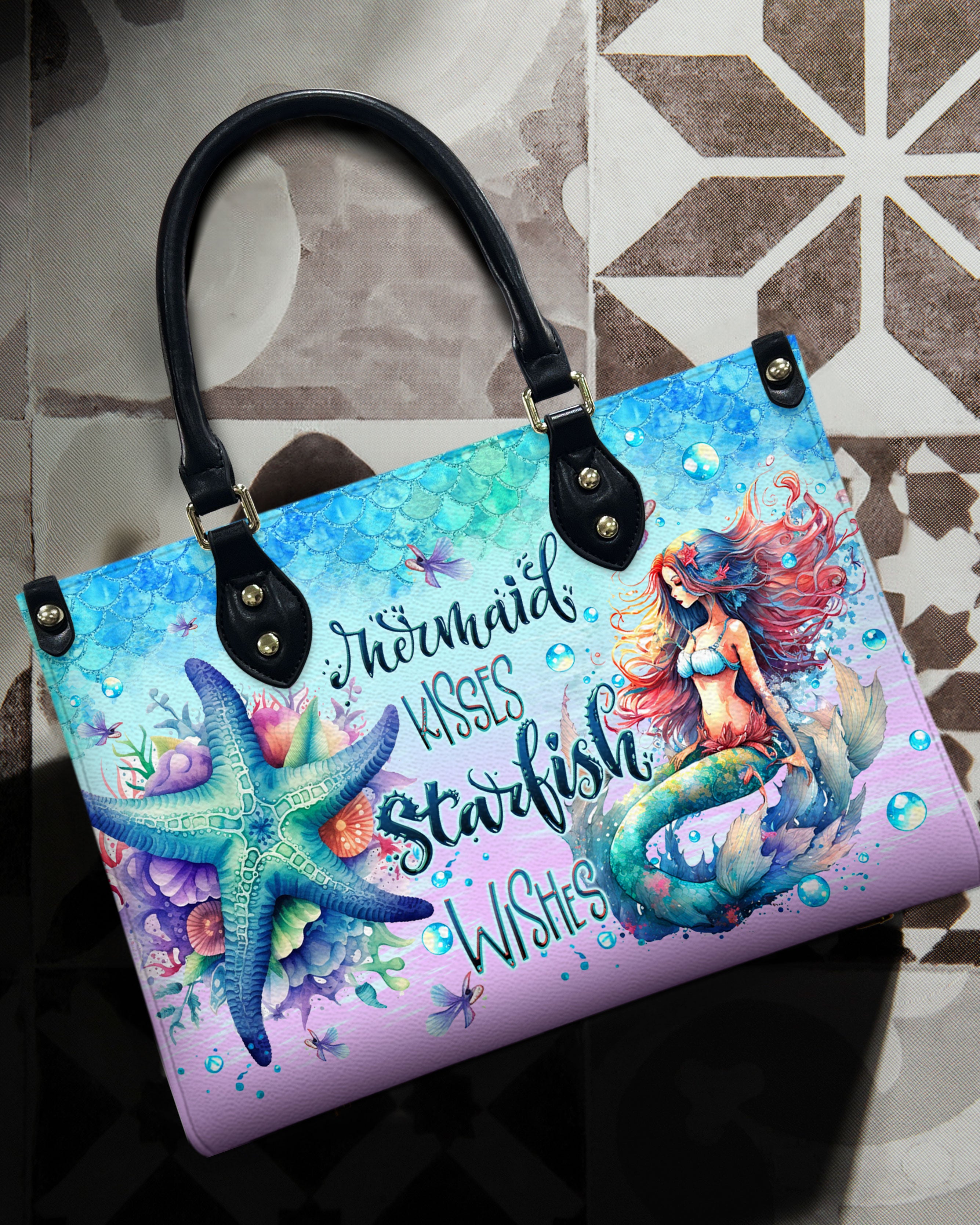 MERMAID KISSES STARFISH WISHES LEATHER HANDBAG - TLTW0306243