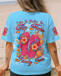 LIFE IS BETTER IN FLIP-FLOPS AND SANDY TOES ALL OVER PRINT - TLNT1405251