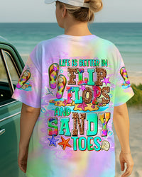 LIFE IS BETTER IN FLIP-FLOPS AND SANDY TOES ALL OVER PRINT  - TLTW1905253