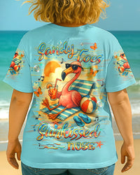 SANDY TOES SUNKISSED NOSE FLAMINGO ALL OVER PRINT - YHHG2205251