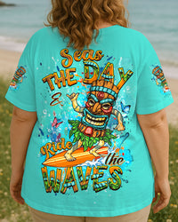 SEAS THE DAY AND RIDE THE WAVES TIKI ALL OVER PRINT - YHDU2105253