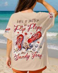 LIFE IS BETTER IN FLIP-FLOPS AND SANDY TOES ALL OVER PRINT  - TLNZ1905252