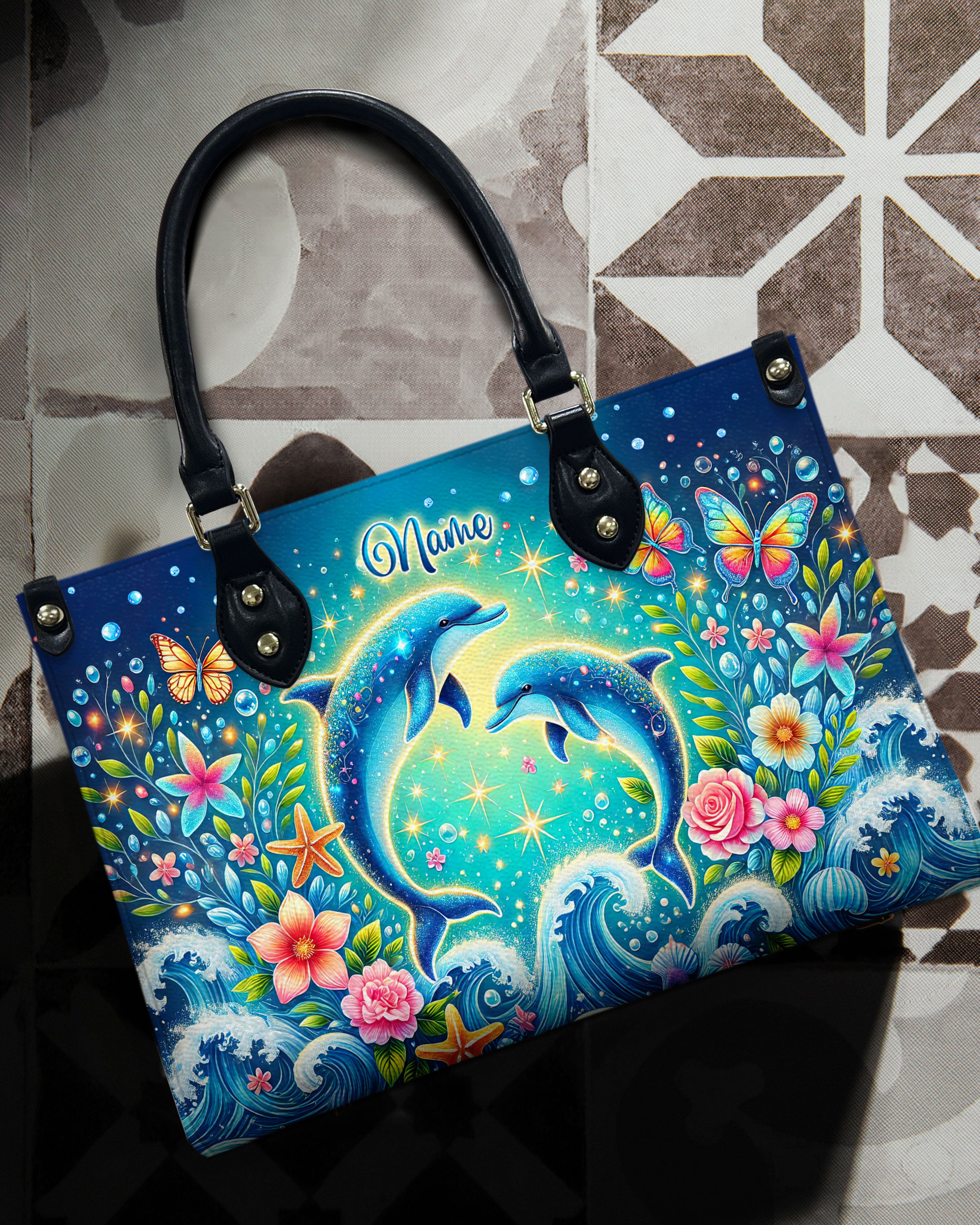 DOLPHIN MOON LEATHER HANDBAG - TLTW2706243