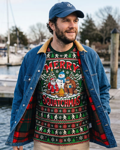MERRY SQUATCHMAS BIGFOOT UGLY PATTERN CHRISTMAS ALL OVER PRINT - TLNO0810261