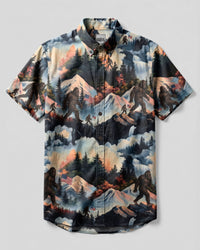 LANDSCAPE BIGFOOT WITH FLAG BUTTON-DOWN COLLAR SHIRT - TLNO2206262