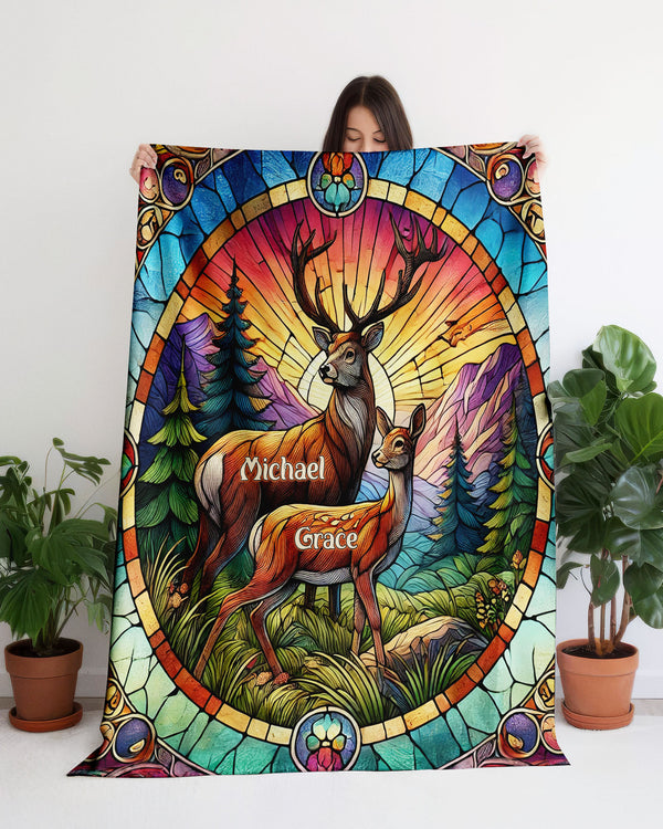 PERSONALIZED DEER COUPLE FLEECE BLANKET  - TLNT2702251