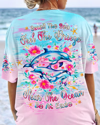SMELL THE SEA FEEL THE BREEZE DOLPHIN ALL OVER PRINT - TLPQ0705241