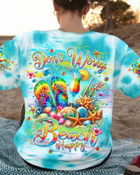 DON'T WORRY BEACH HAPPY FLIP FLOPS ALL OVER PRINT - TLPQ0705244