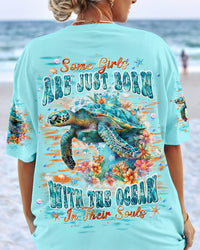 SOME GIRLS ARE JUST BORN TURLTE ALL OVER PRINT - TLPQ1104245