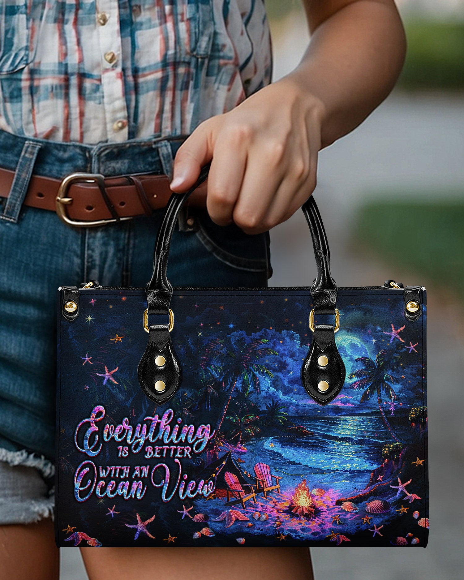 EVERYTHING IS BETTER LEATHER HANDBAG - TLPQ1106245