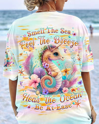 SMELL THE SEA FEEL THE BREEZE SEAHORSE ALL OVER PRINT - TLPQ1304243