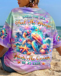 SMELL THE SEA FEEL THE BREEZE TURTLE ALL OVER PRINT - TLPQ1507245