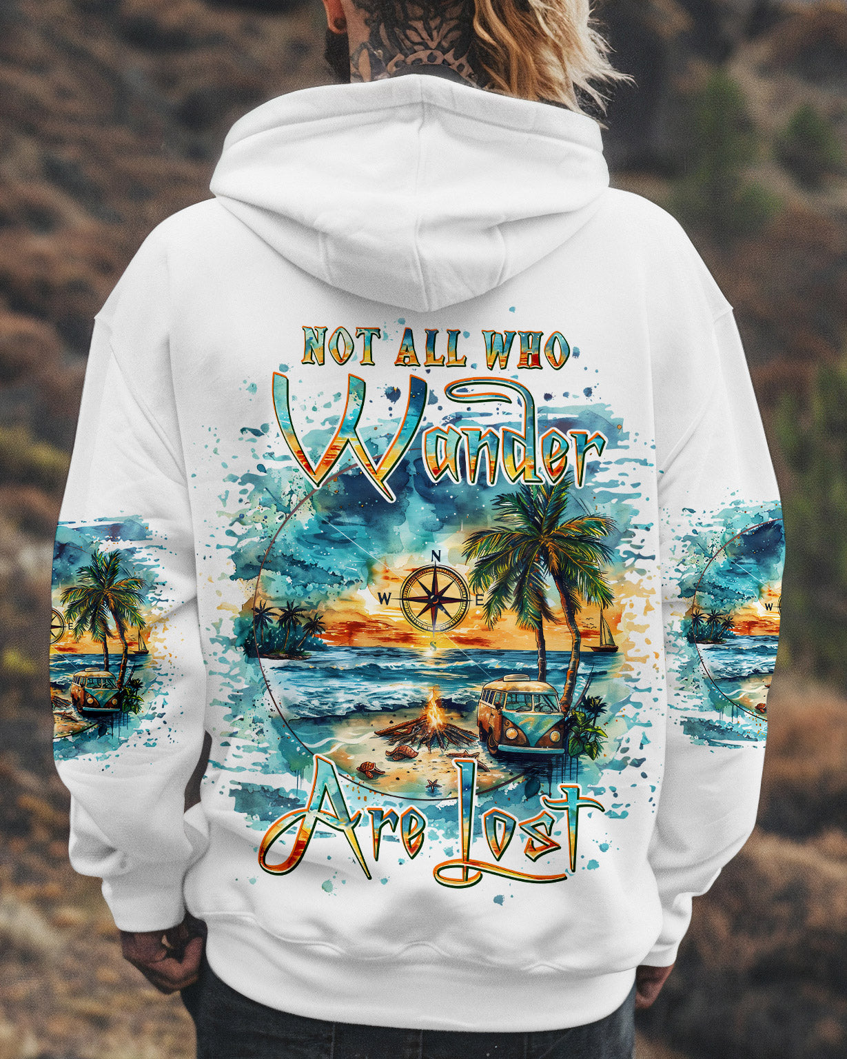 NOT ALL WHO WANDER ARE LOST BEACH COMPASS ALL OVER PRINT - TLPQ1508243