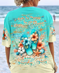 LIFE IS BETTER IN FLIP-FLOPS AND SANDY TOES ALL OVER PRINT - TLPQ1904242