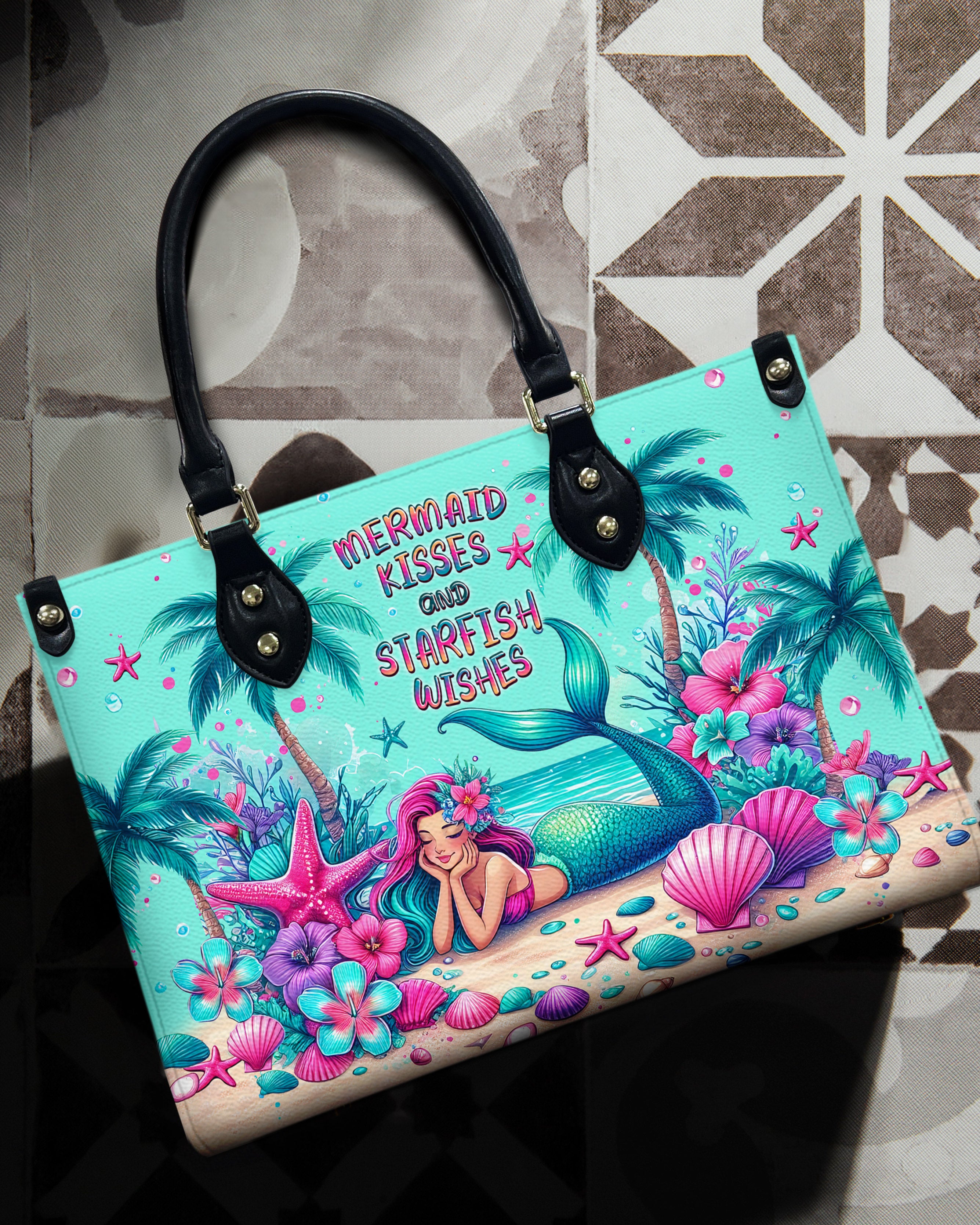 MERMAID KISSES AND STARFISH WISHES LEATHER HANDBAG - TLPQ2506245