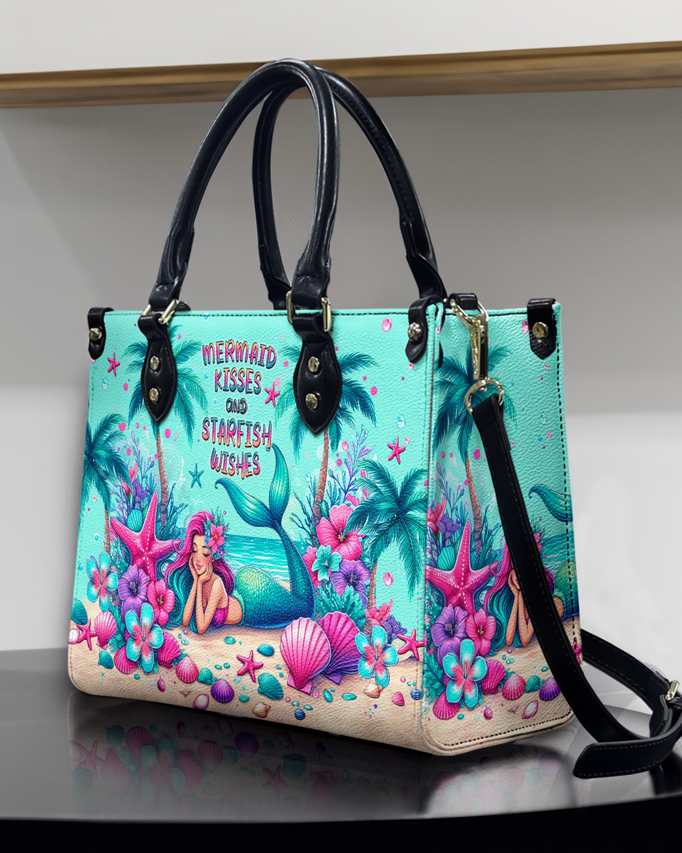 MERMAID KISSES AND STARFISH WISHES LEATHER HANDBAG - TLPQ2506245