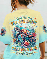 SMELL THE SEA FEEL THE BREEZE TURTLE ALL OVER PRINT - TLPQ2507241