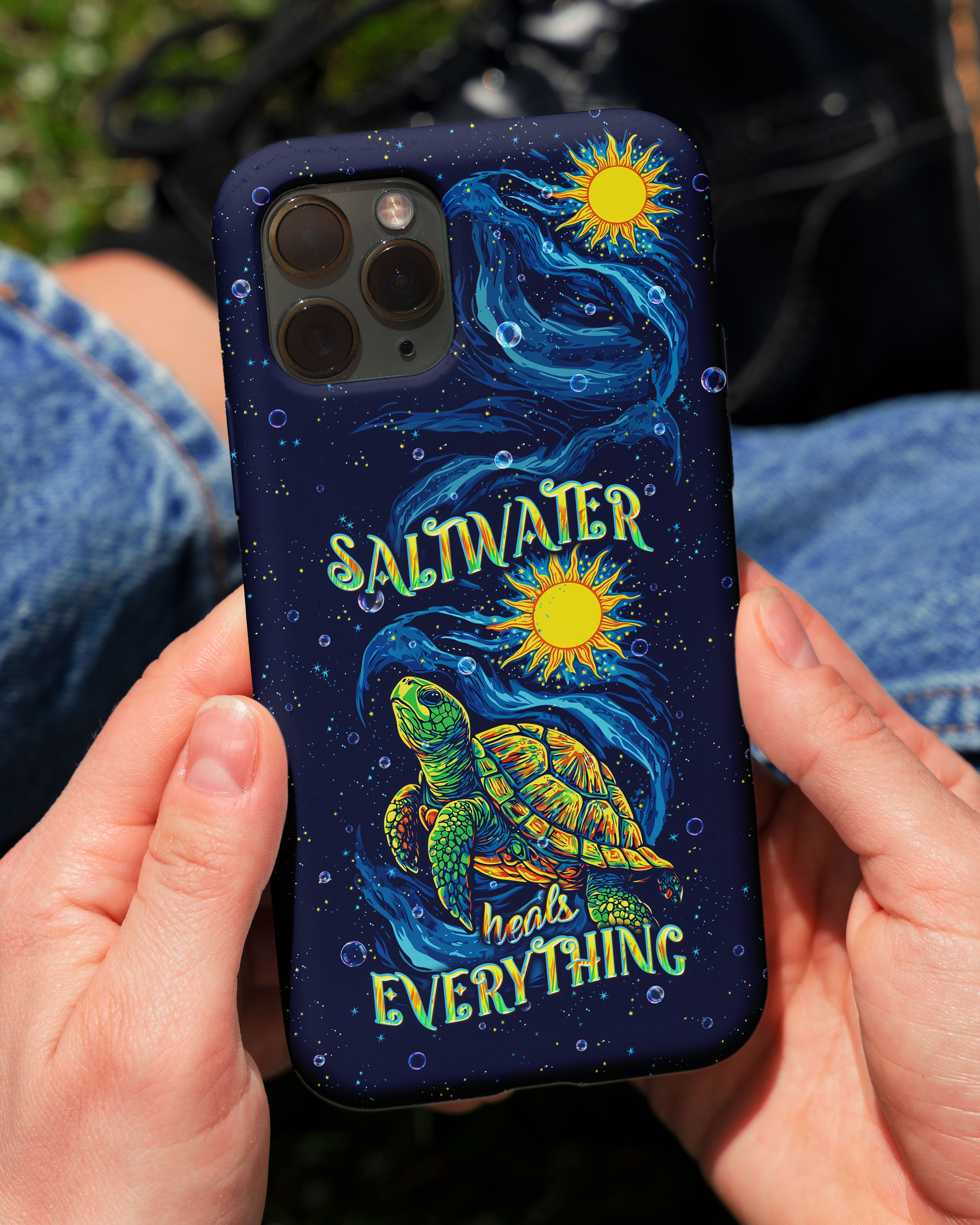 SALTWATER HEALS EVERYTHING TURTLE PHONE CASE  - TLPQ2811244