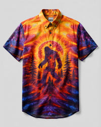 BIGFOOT UNDER MOON BUTTON-DOWN COLLAR SHIRT  - TLTW2906262