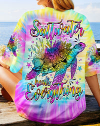 SALTWATER HEALS EVERYTHING TURTLE TIE DYE ALL OVER PRINT - TLNO0705252