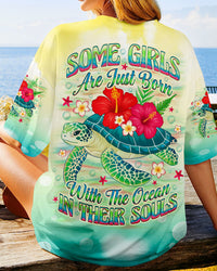 SOME GIRLS ARE JUST BORN TURTLE ALL OVER PRINT  - TLNO2104253