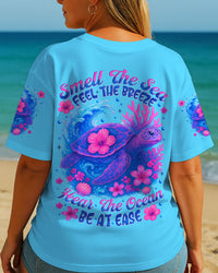 SMELL THE SEA FEEL THE BREEZE TURTLE ALL OVER PRINT - TYTM2904253