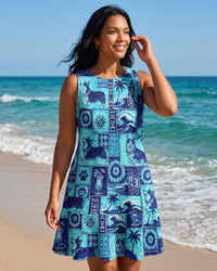 CORGI DOG ISLAND PATCHWORK FLOUNCE DRESS - TLNO3107267