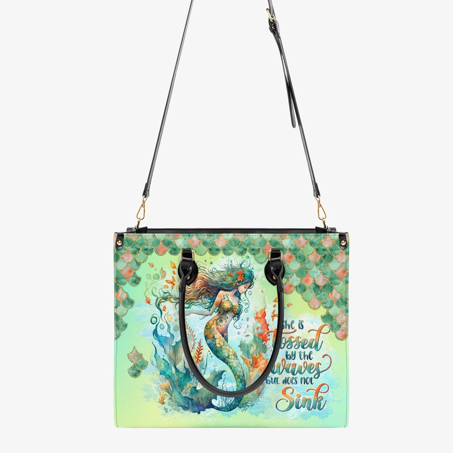 SHE IS TOSSED BY THE WAVES MERMAID LEATHER HANDBAG - TLTW0104242