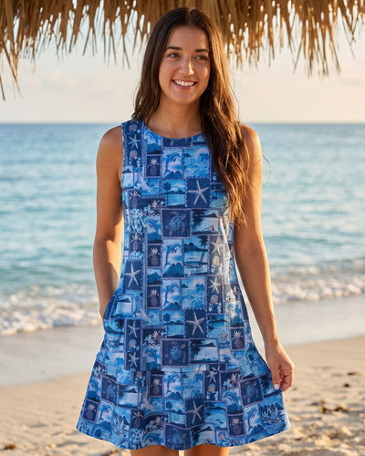 ISLAND OCEAN FLOUNCE DRESS - TYQY3007263