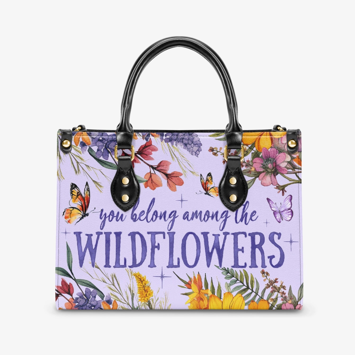 YOU BELONG AMONG THE WILDFLOWERS LEATHER HANDBAG - TY2503242