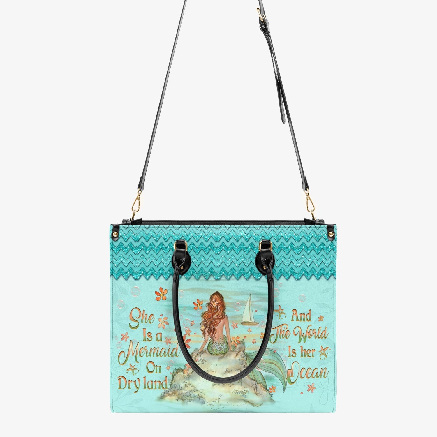 SHE IS A MERMAID LEATHER HANDBAG - YHLT2803242