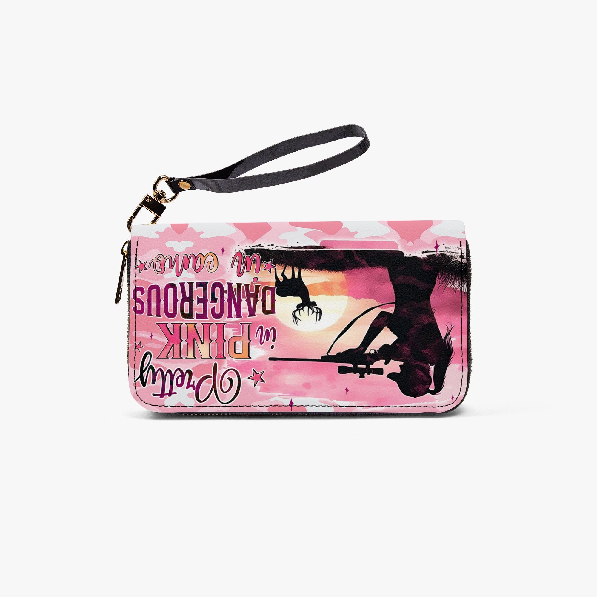 PRETTY IN PINK HUNTING  ZIPPER LEATHER WALLET - TYQY0111246