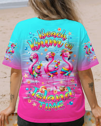 BEACH BUM ON ISLAND TIME FLAMINGO ALL OVER PRINT  - TLNZ1908253