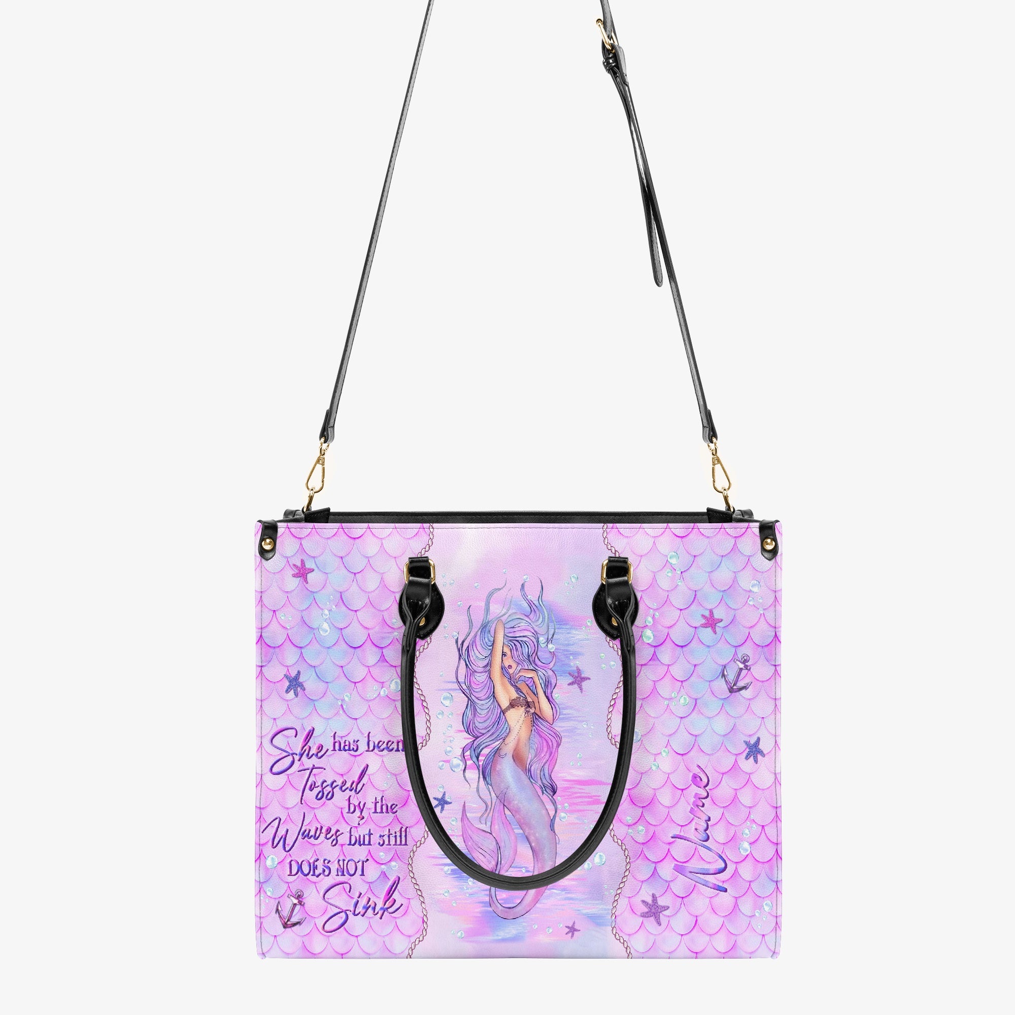 SHE HAS BEEN TOSSED BY THE WAVES MERMAID LEATHER HANDBAG - YHLN2803241