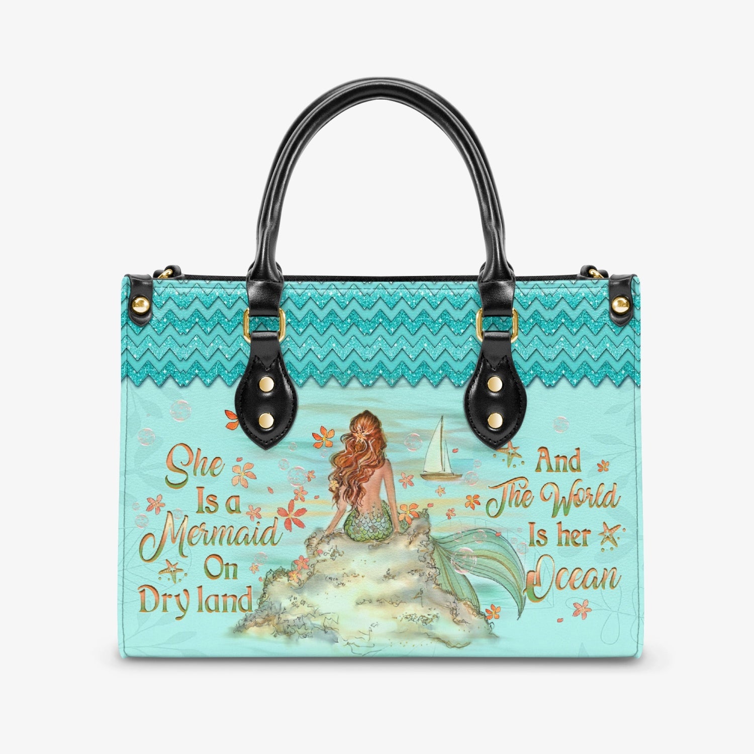 SHE IS A MERMAID LEATHER HANDBAG - YHLT2803242