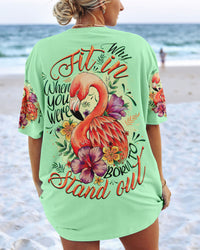 WHY FIT IN FLAMINGO ALL OVER PRINT - TLNO2006232