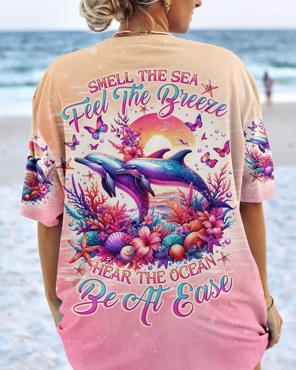 SMELL THE SEA FEEL THE BREEZE DOLPHIN ALL OVER PRINT - TLNO2211233