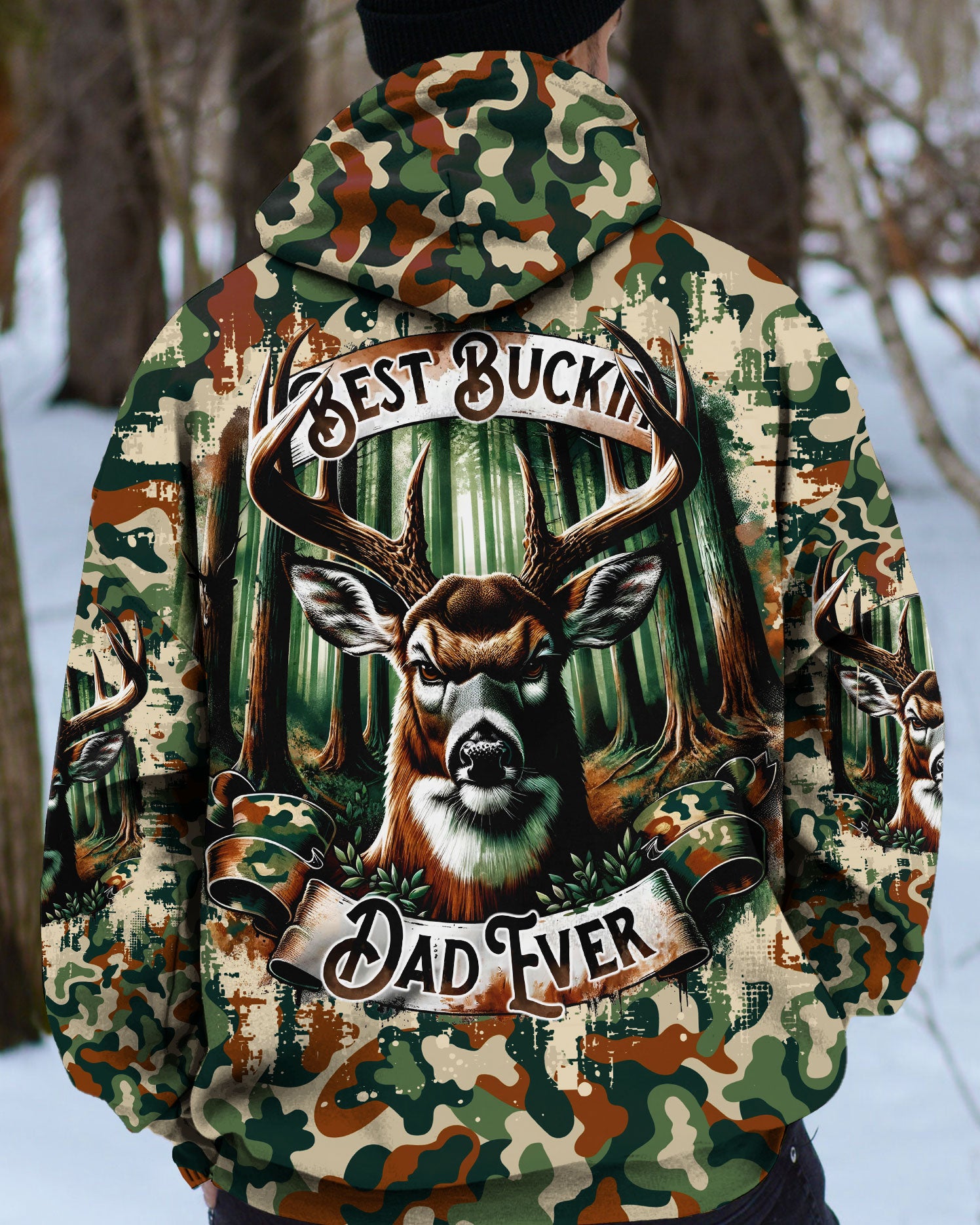 BEST BUCKIN DAD EVER DEER HUNTING ALL OVER PRINT TLNO0511241 Good in the Woods