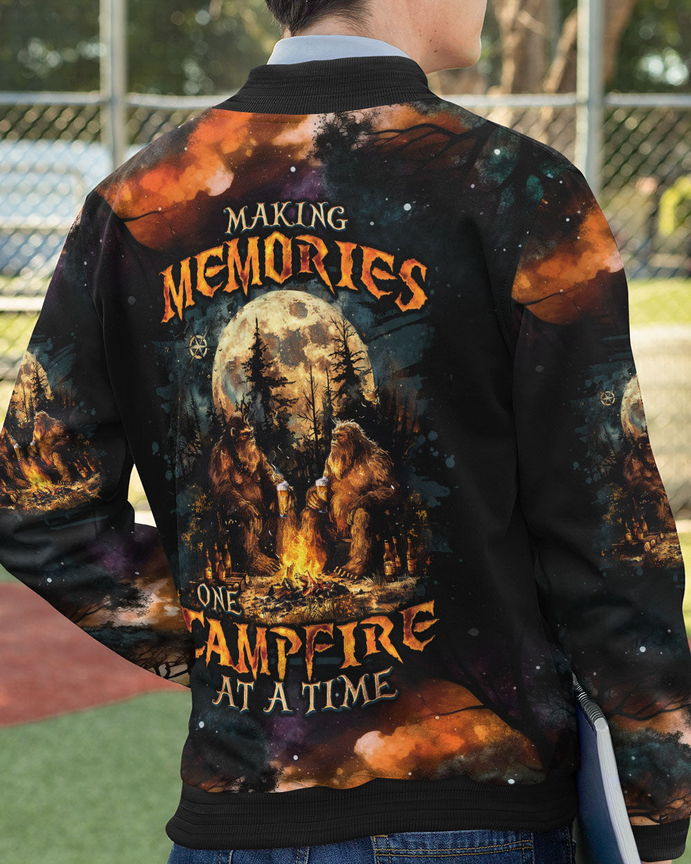 MAKING MEMORIES ONE CAMPFIRE AT A TIME BIGFOOT BOMBER JACKET - TLNO2409247