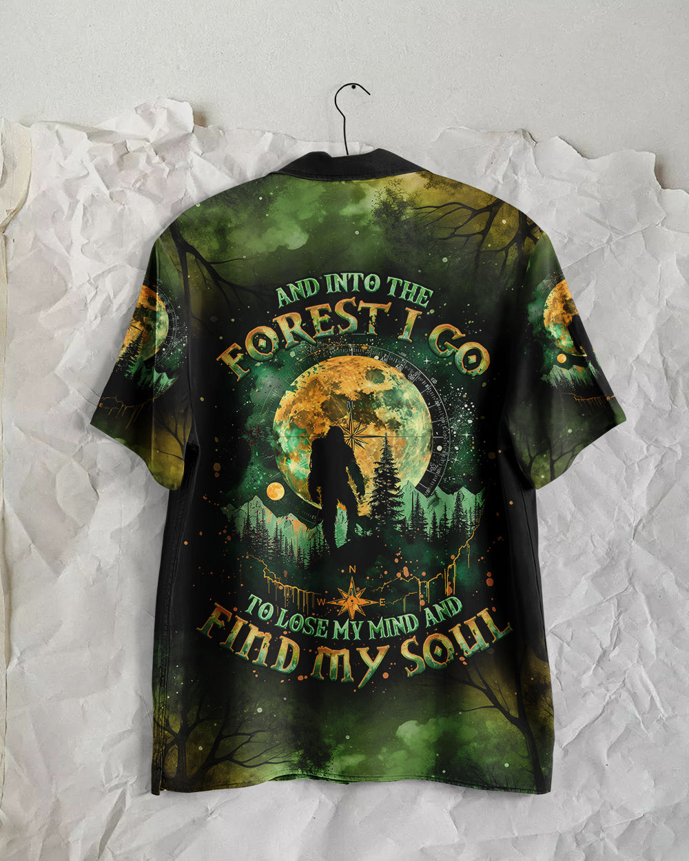 AND INTO THE FOREST I GO BIGFOOT HAWAIIAN SHIRT - TLNO0801253