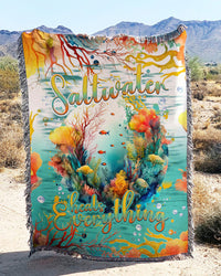 SALTWATER HEALS EVERYTHING WOVEN AND FLEECE BLANKET - TLNT0612234