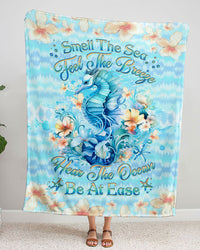 SMELL THE SEA FEEL THE BREEZE SEAHORSE WOVEN AND FLEECE BLANKET - YHHG2407236