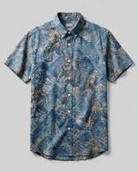 BIGFOOT MOUNTAIN TOILE PATTERN BUTTON-DOWN COLLAR SHIRT - KMTM1606263